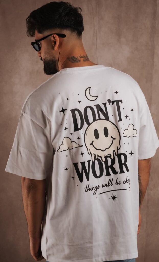 Camiseta Oversize JALEZ "Don't Worry" – White