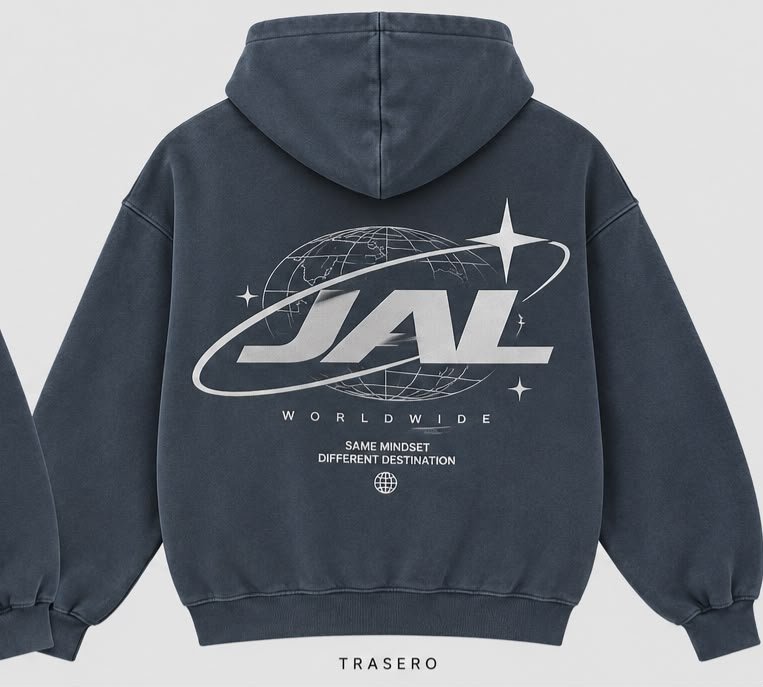 Sudadera JALEZ "Worldwide" – Vintage Blue