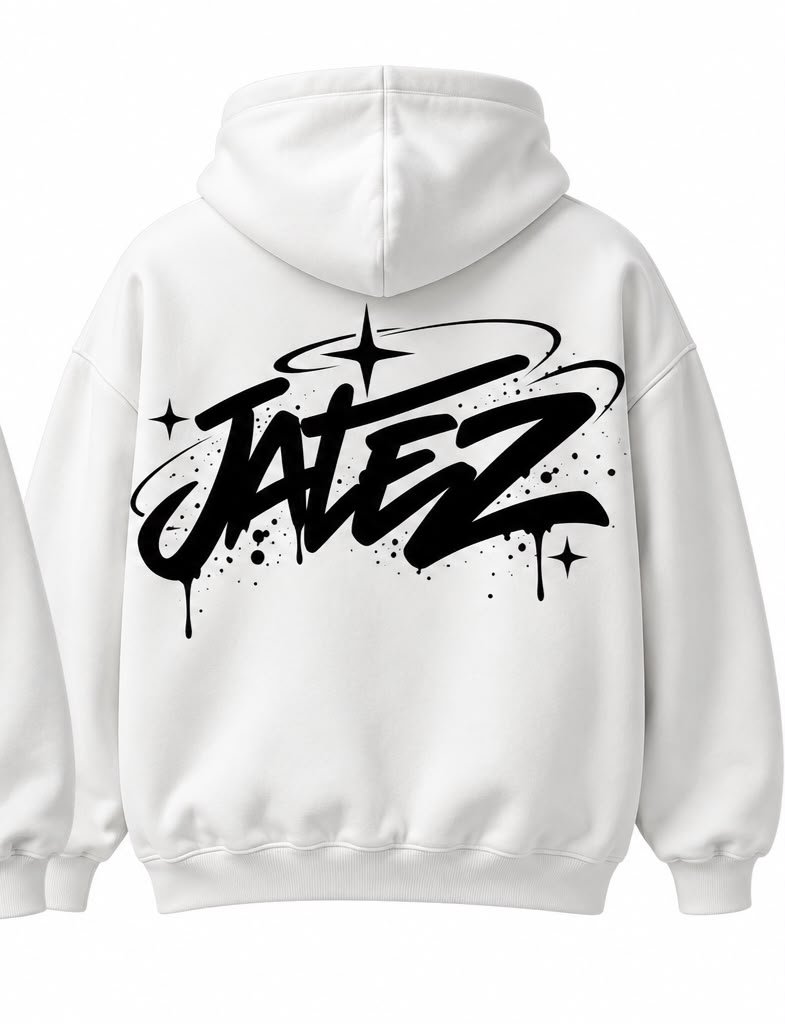 Sudadera JALEZ "Graffiti Tag" – Clean White
